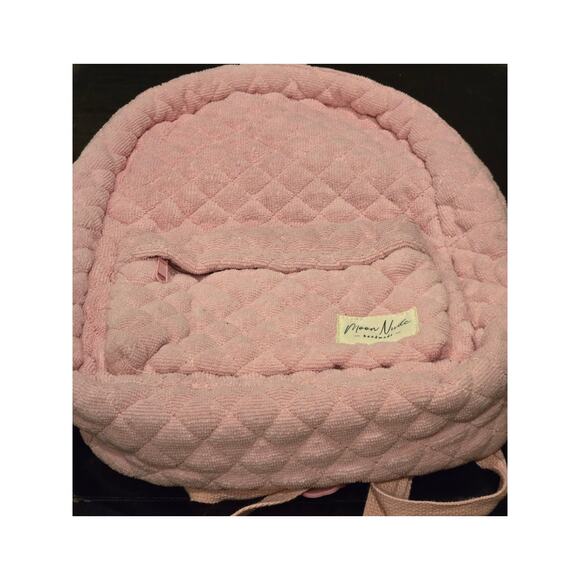 Moon Nude Candy Pink Terry Quilted Backpack 11" x 16" x 5" - Picture 6 of 8